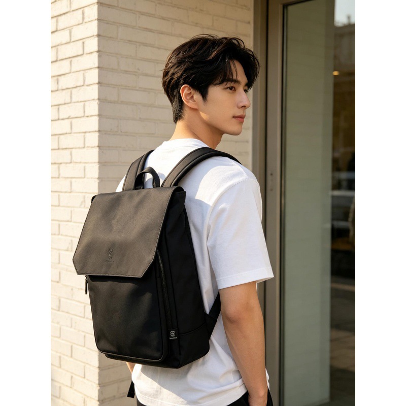 Leather Work Rucksack Mens - High Quality Flap PU Leather Laptop