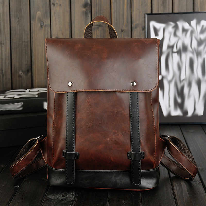 Leather Work Rucksack Mens - Men Vintage Leather Backpack 14 Inch