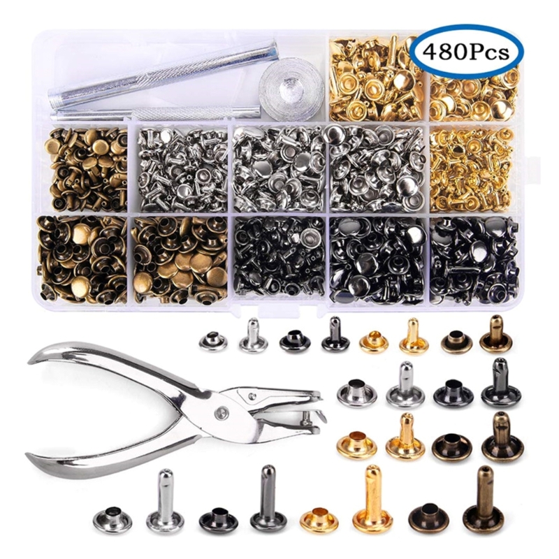 Rivet Setter Tool - 180 Bộ Da Đinh Tán Đôi