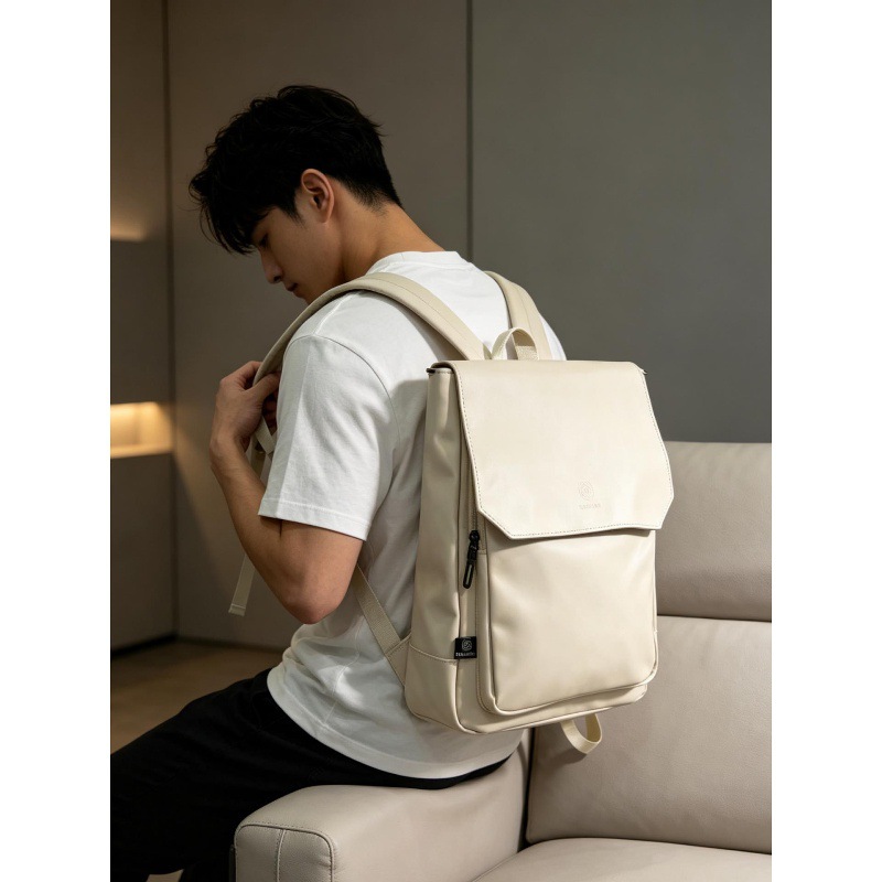 High Quality Flap PU Leather L - đánh giá và giá Leather Work Rucksack Mens
