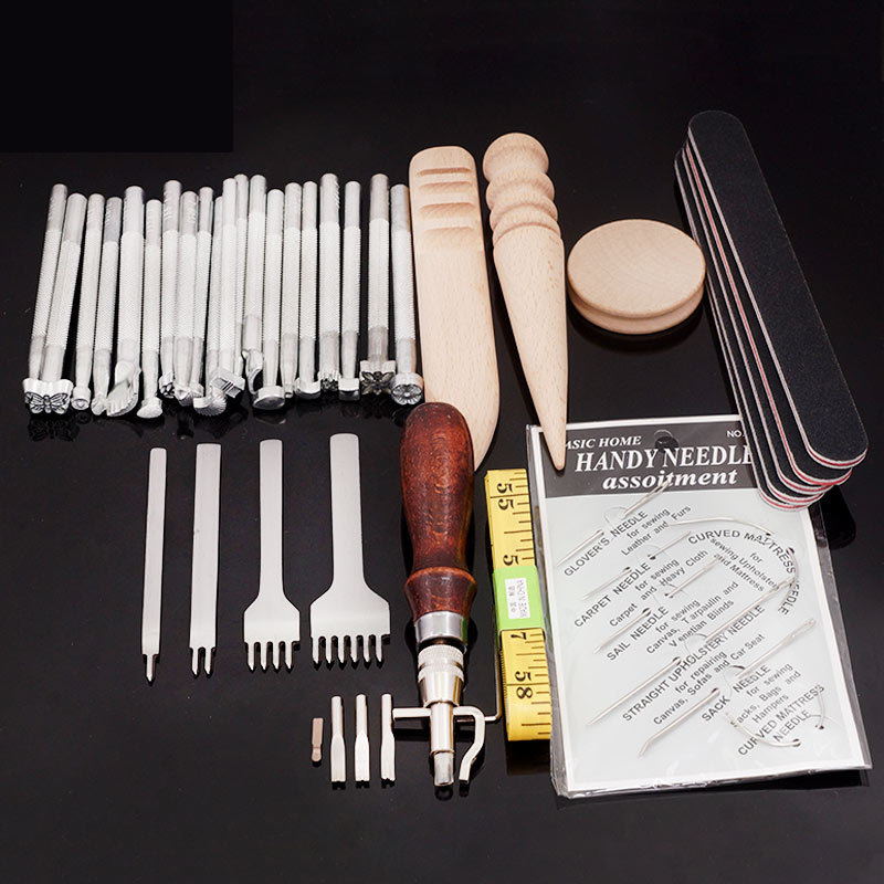 59PCS Leather Craft Set Hand T - đánh giá và giá Groover Stitching Tool