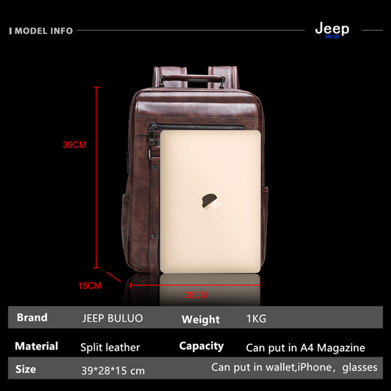 Jeep Buluo Men's Leather Backp - đánh giá và giá Leather Work Rucksack Mens