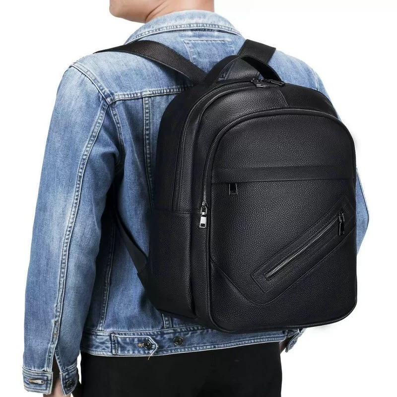 Black Genuine Leather Laptop B - đánh giá và giá Leather Work Rucksack Mens
