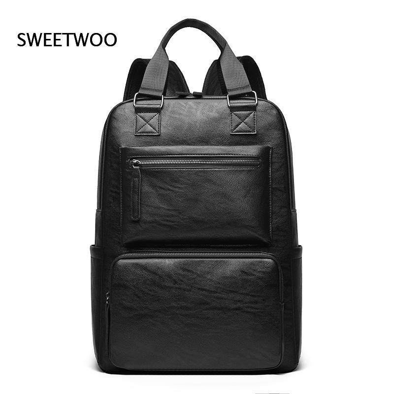 Men Faux Leather Laptop Backpa - đánh giá và giá Leather Work Rucksack Mens