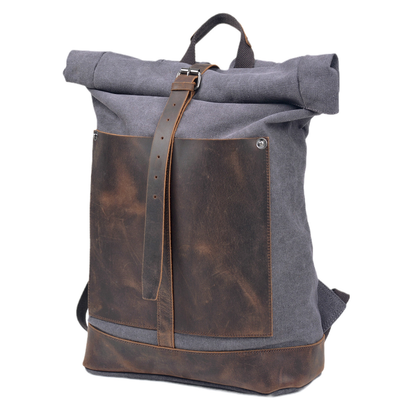 Men’s Waxed‑Canvas Roll‑Top Ru - đánh giá và giá Leather Work Rucksack Mens