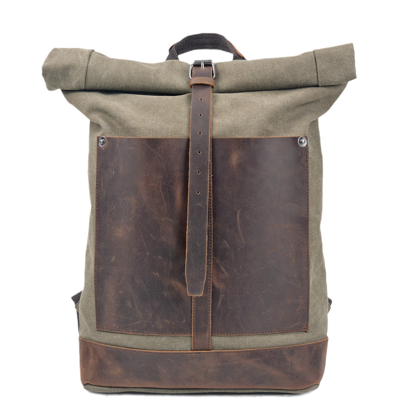Men’s Waxed‑Canvas Roll‑Top Ru - đánh giá và giá Leather Work Rucksack Mens